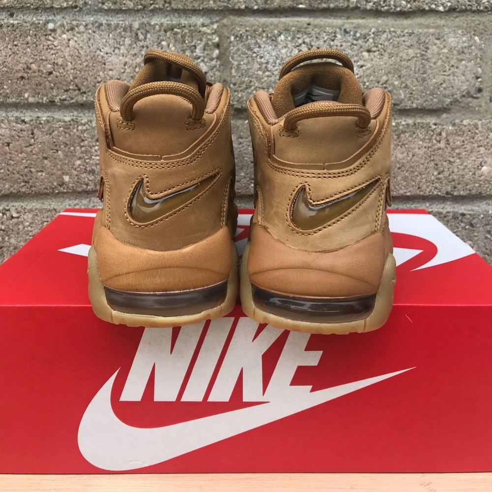 Kids Nike Air More Uptempo Flax Gum sole Sz 3.5Y - Picture 6 of 8